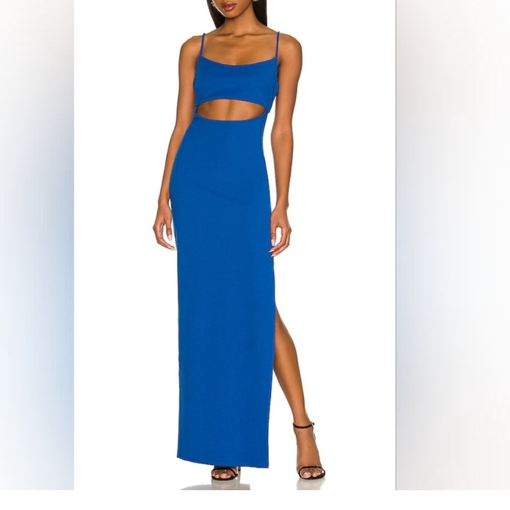 Lovers and Friends Layla Maxi Blue Cut Out Dress